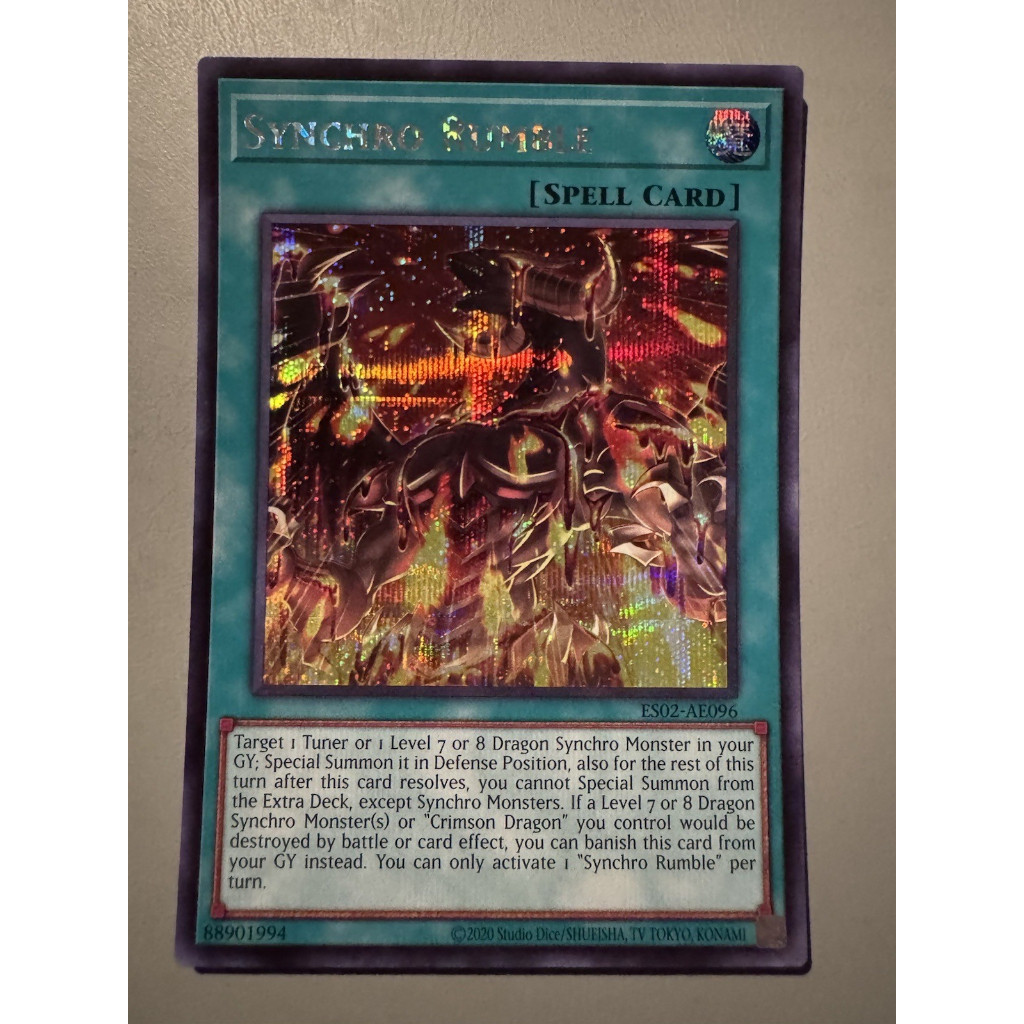 secret super rare ae es02 Lá bài thẻ Synchro Rumble spell