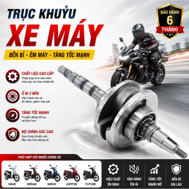 Trục khuỷu WAVE110-I KWW với ổ trục trái-phải)/WAVE110-i KWW Trục khuỷu mới cho WAVE 110I DREAM 110I