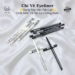 Kẻ mắt NYX Retractable Eyeliner dạng sáp chống nước màu đen và trắng, bền màu 12 tiếng