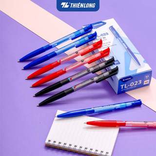 Combo 1 Hộp 20 Bút Bi Thiên Long TL-023 Chính Hãng Ngòi 0.8mm Viết Êm Mực Đều