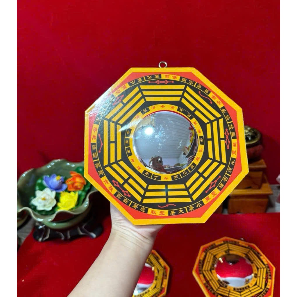 Gương Bát Quai Lồi Gỗ vật phẩm phong thủy lỗi nhà ở trang trí nhà cửa