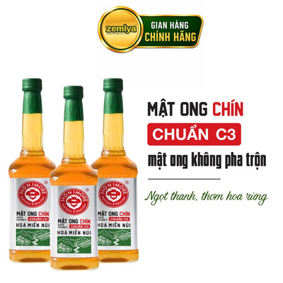 Combo: 3 chai Mật ong chín Honimore Natural & Healthy Hoa Miền Núi 630g/chai