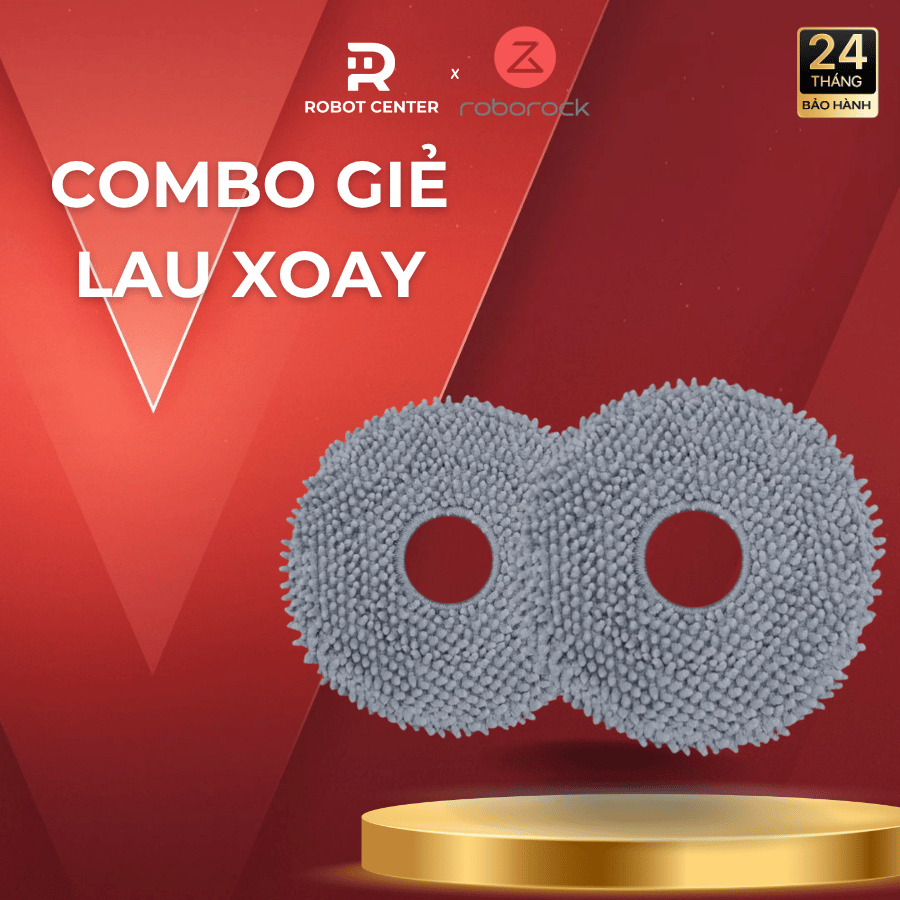 Combo Giẻ Lau Xoay Cho Robot Hút Bụi Roborock Roborock Qrevo Curv/EdgeT/5V1 Chính Hãng