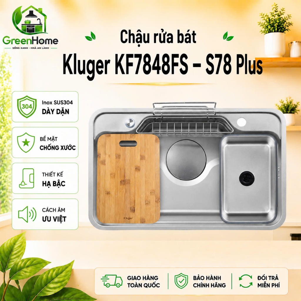 Chậu rửa bát Kluger KF7848FS – S78 Plus | Hàng chính hãng