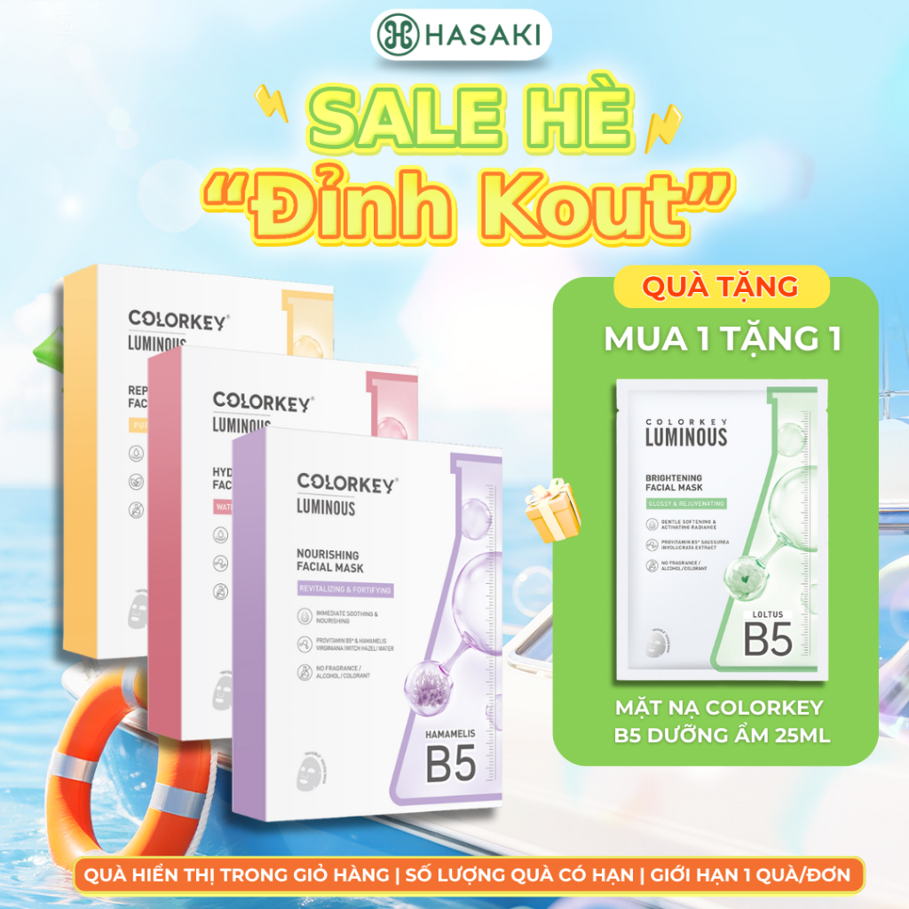 [DAILY] Combo 3 Hộp Mặt Nạ Colorkey 10 Miếng/ Hộp Hasaki Sản Phẩm Chính Hãng