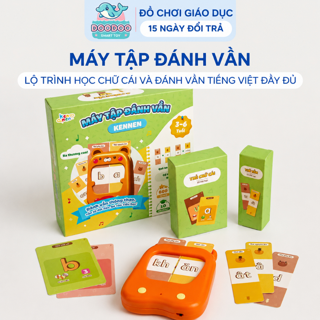 Máy tập đánh vần Kennen, học đánh vần Tiếng Việt cho bé tiền Tiểu học và Tiểu học