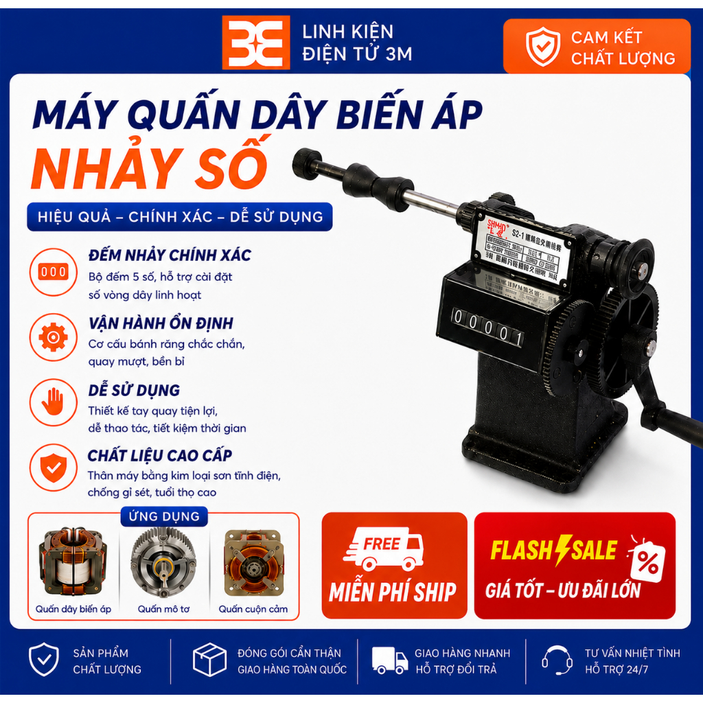 Máy Quấn Dây Biến Áp Nhảy Số