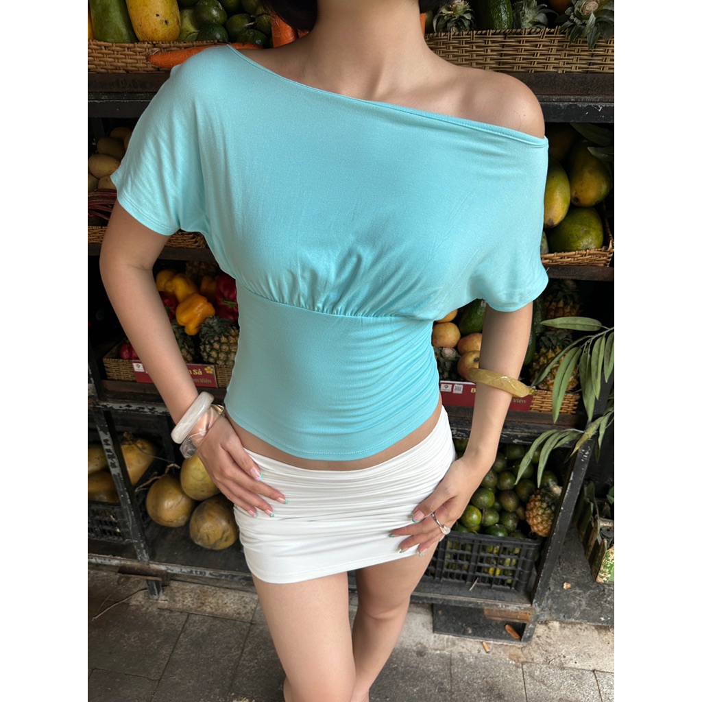 Áo Lệch Vai Tay Cánh Dơi Đi Biển Mùa Hè 𝙗𝙮 𝙣𝙤𝙘𝙤.𝙡𝙖𝙗𝙚𝙡 Màu Sắc Mùa Hè Aqua Blue Stye Y2K Hot Trend 2026 | BigBuy360 - bigbuy360.vn
