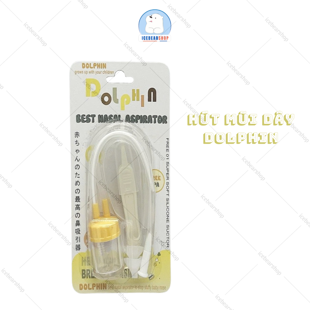 Hút mũi silicone Dolphin 2 Dây, Dụng Cụ  Làm  Sạch Dịch Mũi cho Bé Yêu
