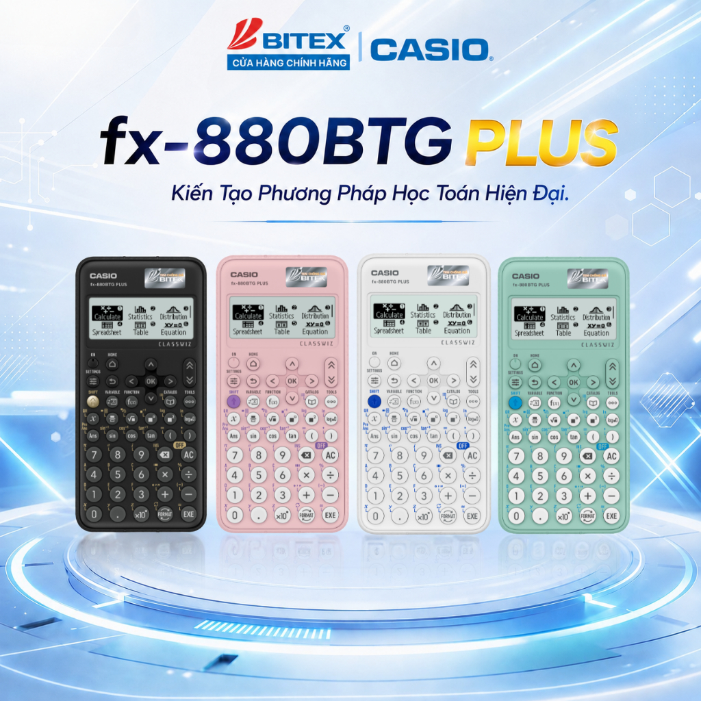 [2026] Máy Tính Khoa Học Casio fx-880BTG PLUS - Phiên Bản Nâng Cấp Đột Phá, Hàng Chính Hãng Phân Phố