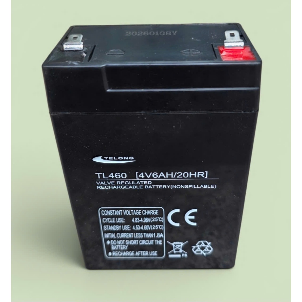 Ắc quy cân điện tử 4V-6Ah, kích thước: Dài: 69 x Rộng 45 x Cao 102 mm