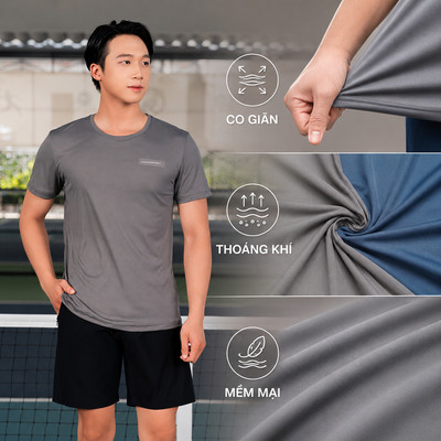Áo Chạy Bộ Nam Livan LV25S04M205 Mỏng Nhẹ, Nhanh Khô, Co Giãn Tốt, Áo Running Nam Livan Sport Thoáng Mát, Áo Chạy Nam