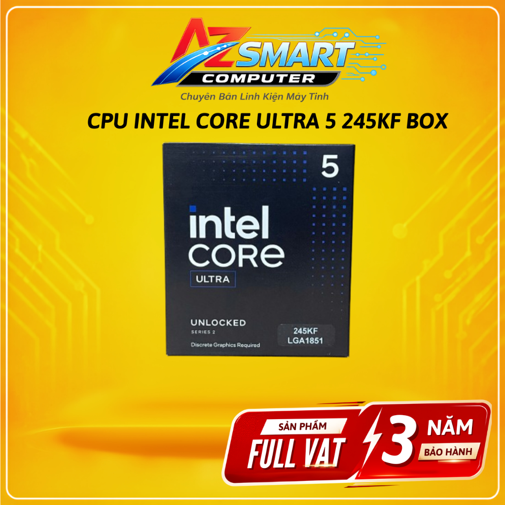 CPU Intel Core Ultra 5 245KF Box 14 Nhân 14 Luồng New BH 36 Tháng Full VAT, Hiệu Năng Cao