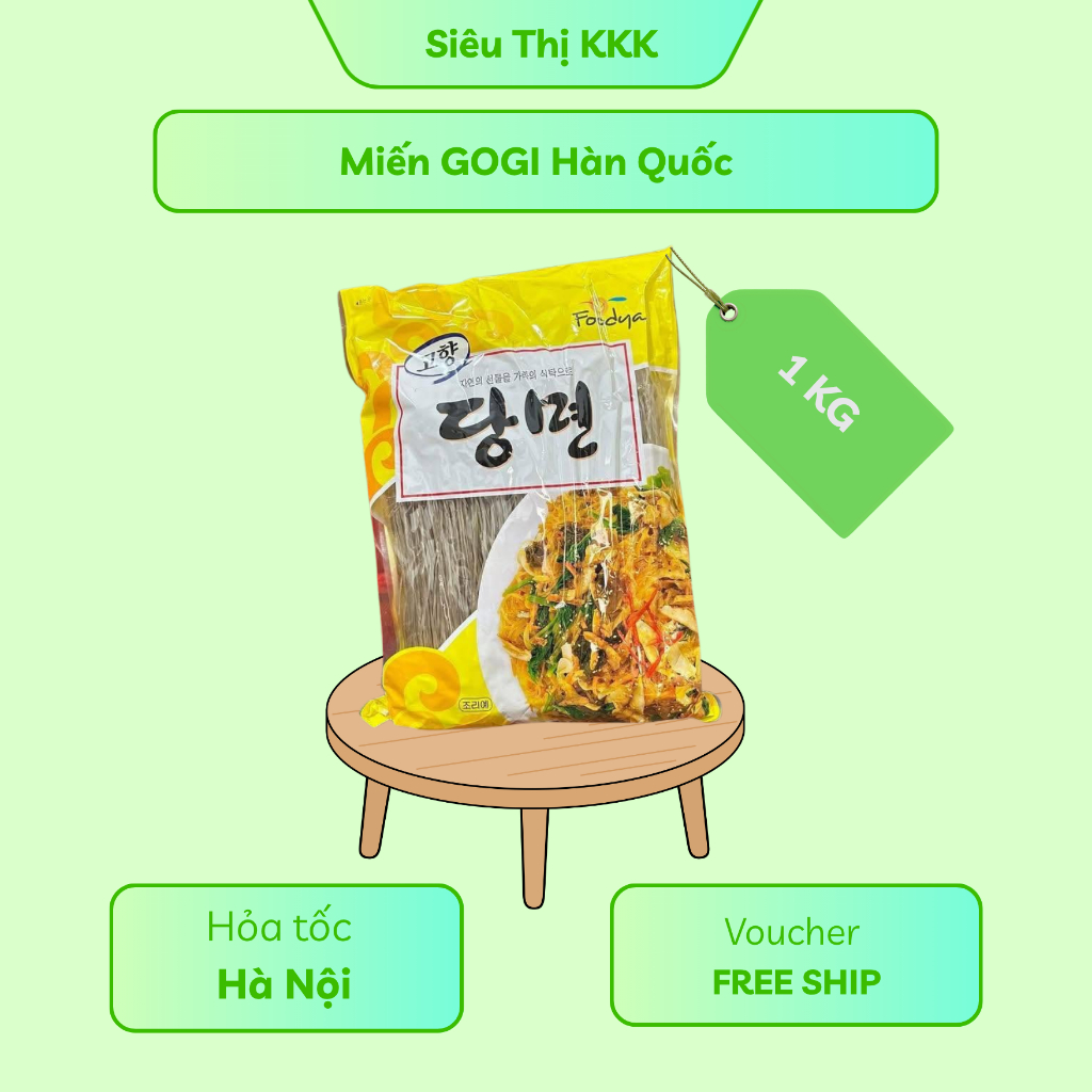 Miến Gogi Hàn Quốc 1kg – Miến Khoai Lang Dai Ngon – Làm Japchae, Xào, Lẩu – Date 03/2027