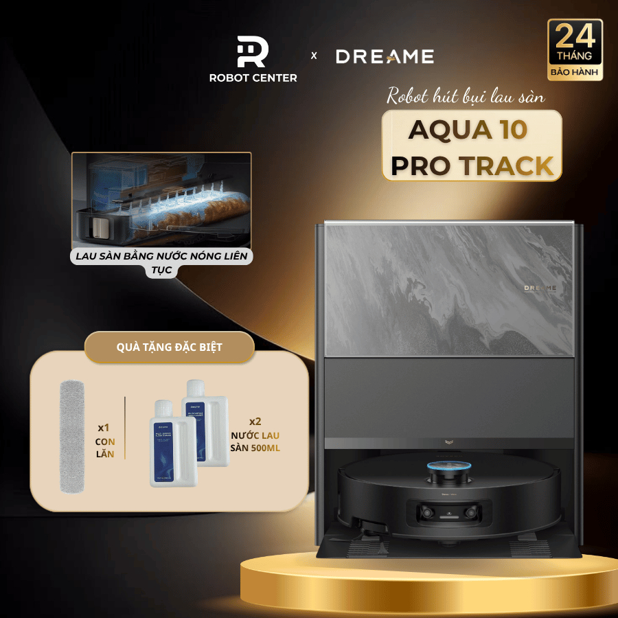 Robot Hút Bụi Lau Nhà Dreame Aqua 10 Pro Track | Leo Bậc Linh Hoạt 60mm | Tự Động Đổ Rác