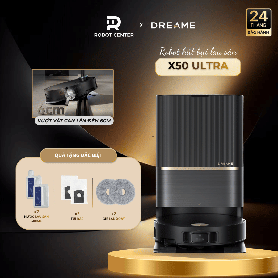 Robot Hút Bụi Lau Nhà Dreame X50 Ultra | Bản Quốc Tế | Bảo Hành 24 Tháng |12 Tháng Về Pin