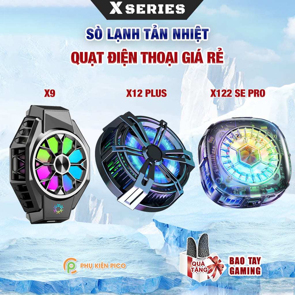 Quạt tản nhiệt điện thoại sò lạnh J86 Pro JS86 HK5 Pro / X9 / X12 Plus / X122 Pro Led RGB Gaming từ 
