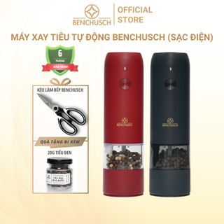 Máy Xay Tiêu Tự Động Bằng Điện Benchusch - Màu Đen / Đỏ - Bảo Hành Chính Hãng 6 Tháng