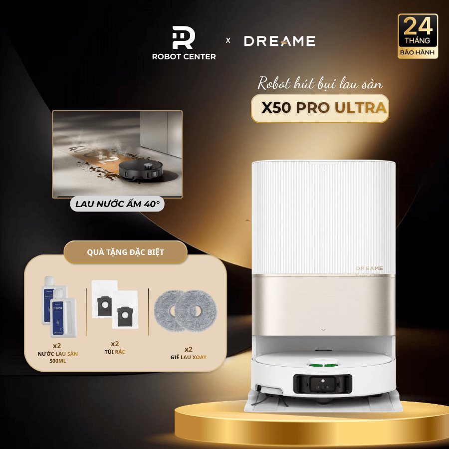 Robot Hút Bụi Lau Nhà Dreame X50 Pro Ultra | Bản Quốc Tế | Bảo Hành 24 Tháng |12 Tháng Về Pin