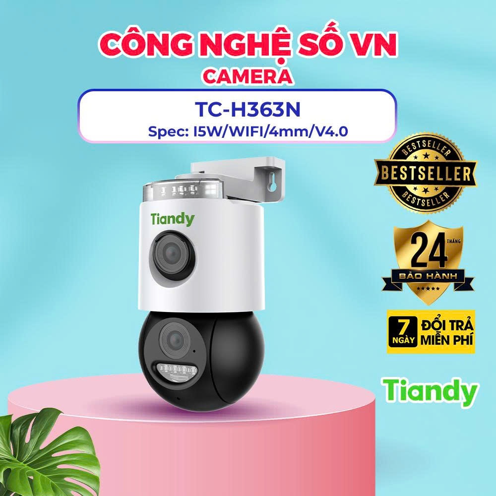 Camera Ngoài Trời 2 Mắt TIANDY WIFI TC-H363N 6MP - Chống Nước - Bảo Hành Chính Hãng 2 Năm