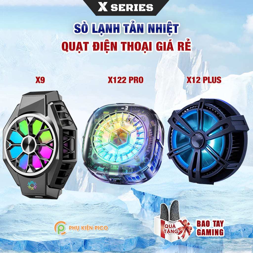 Quạt tản nhiệt điện thoại sò lạnh cao cấp X12 Plus / X65 / X9 / X122 SE Pro / X122 Pro / X12 Pro Max
