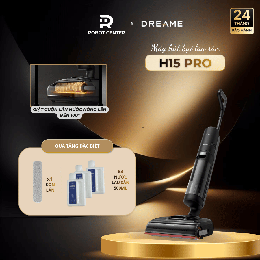 Máy Hút Bụi Lau Sàn Không Dây Dreame H15 Pro | Bản Quốc Tế | Lực Hút 21.000Pa | Ngả Phẳng 180° | Bảo