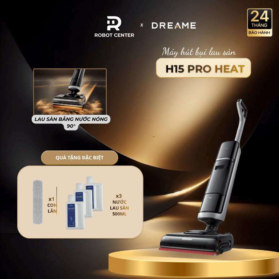 Máy Hút Bụi Lau Nhà Dreame H15 Pro Heat | Cánh Tay Cơ Học AI | Tự Động Giặt & Sấy Con Lăn | Bảo Hành