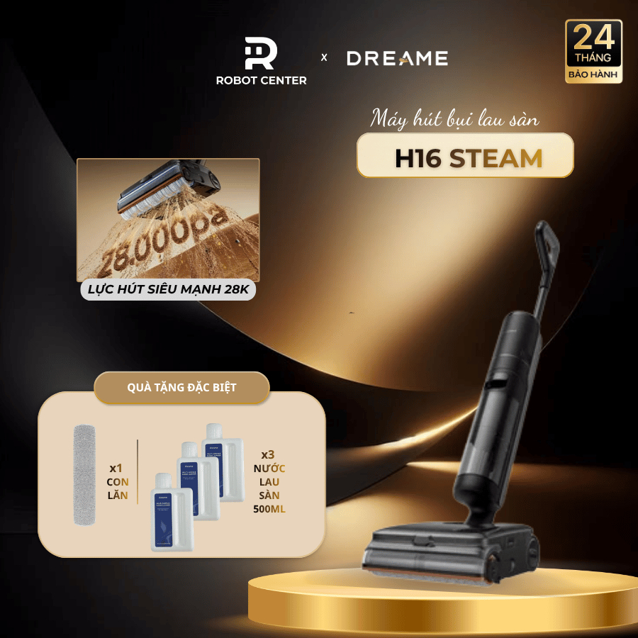 Máy Hút Bụi Lau Nhà Dreame H16 Steam | Bản Quốc Tế | Lực Hút 28.000 Pa | Ngả Phẳng 180° | Bảo Hành 2