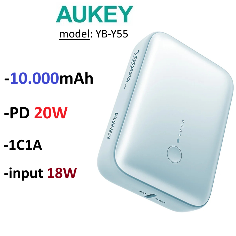 Pin Dự Phòng AUKEY PB-Y55 10000mAh 20W -Bảo Hành 6 tháng