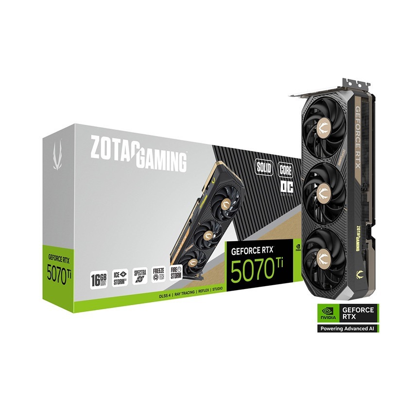 Card ZOTAC GAMING GeForce RTX 5070 Ti 16GB SOLID CORE OC NEw chính hãng 36T