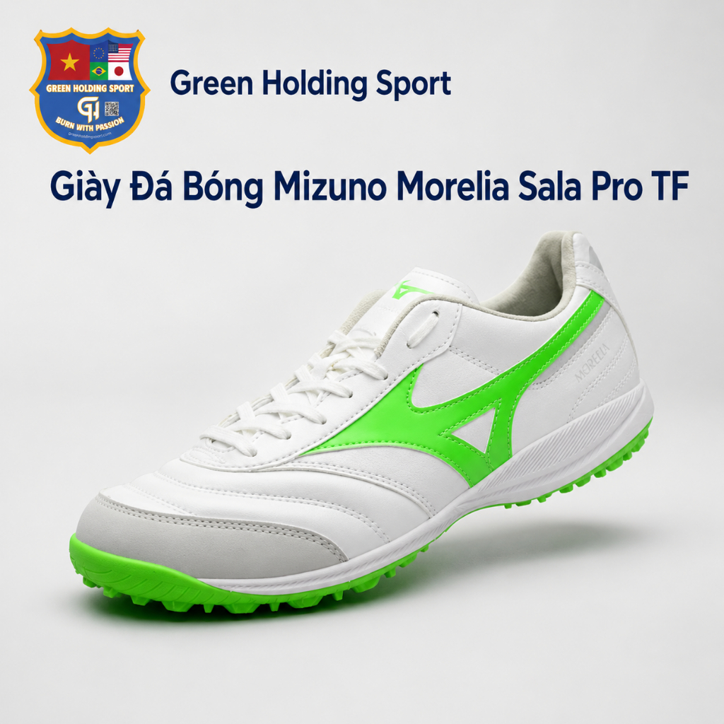 Giày Đá Bóng Mizuno Morelia Sala Pro Tf - Da Mềm, Bám Sân, Êm Chân