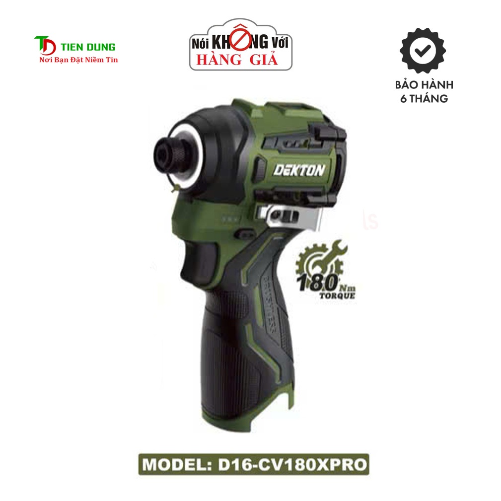 CHUYÊN VÍT 16,8V DEKTON  D16-CV180PRO  - Motor Brushless - Lực Siết 180Nm - Điều Tốc Vô Cấp