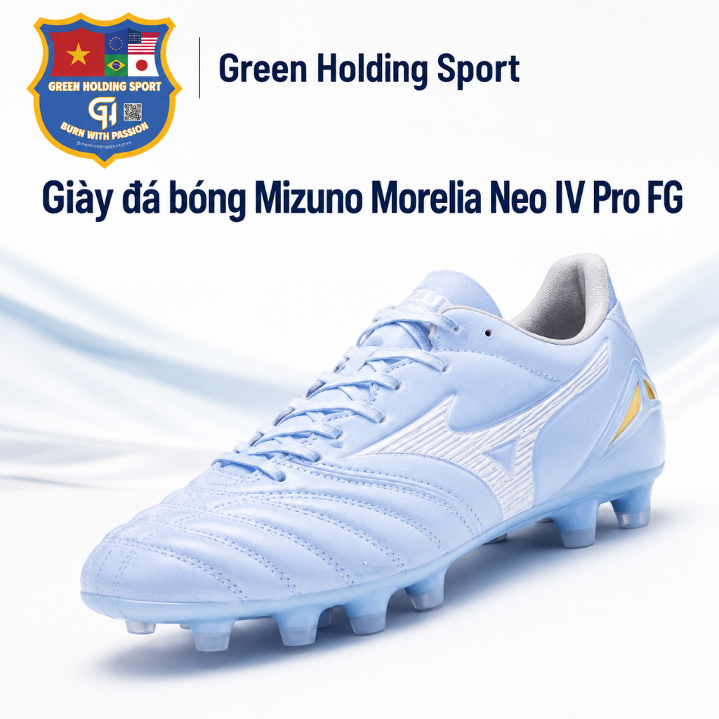Giày đá bóng Mizuno Morelia Neo 4 Pro FG Platinum - giày đá bóng sân cỏ tự nhiên cao cấp, thế hệ mới