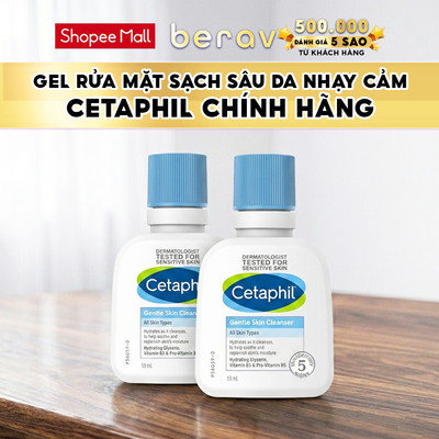 [MINISIZE] Combo 2 Sữa Rửa Mặt Cetaphil Gentle Skin Cleanser Làm Sạch Dịu Nhẹ 59mlx2
