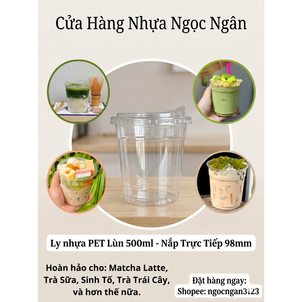 100 ly nhựa pet lùn 500ml kèm nắp trực tiếp siêu đẹp