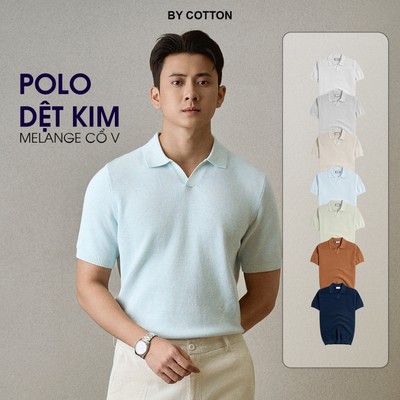 [BEST SELLER] Áo Thun Polo Nam Cao Cấp Dệt Kim  Melange Multi Color - Luôn Tặng Hộp Đóng – BY COTTON