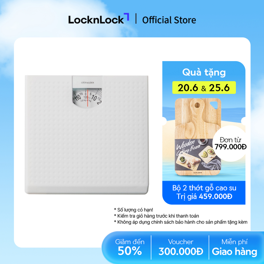 Cân sức khỏe Lock&Lock dùng trong gia đình - 120kg - Màu trắng ENC536WHT
