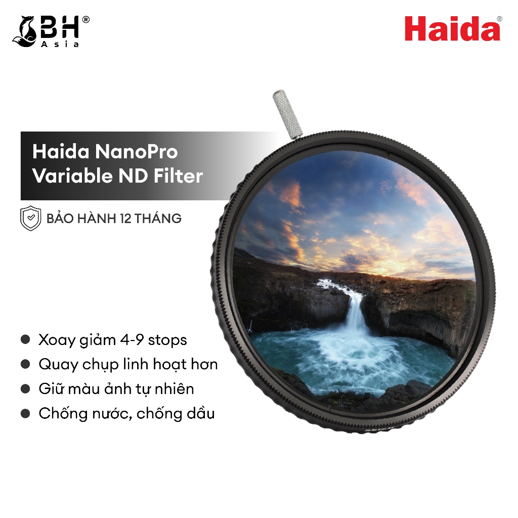 BH Asia - Kính lọc Haida NanoPro Variable ND Filter 67mm/ 72mm/ 77mm/ 82mm