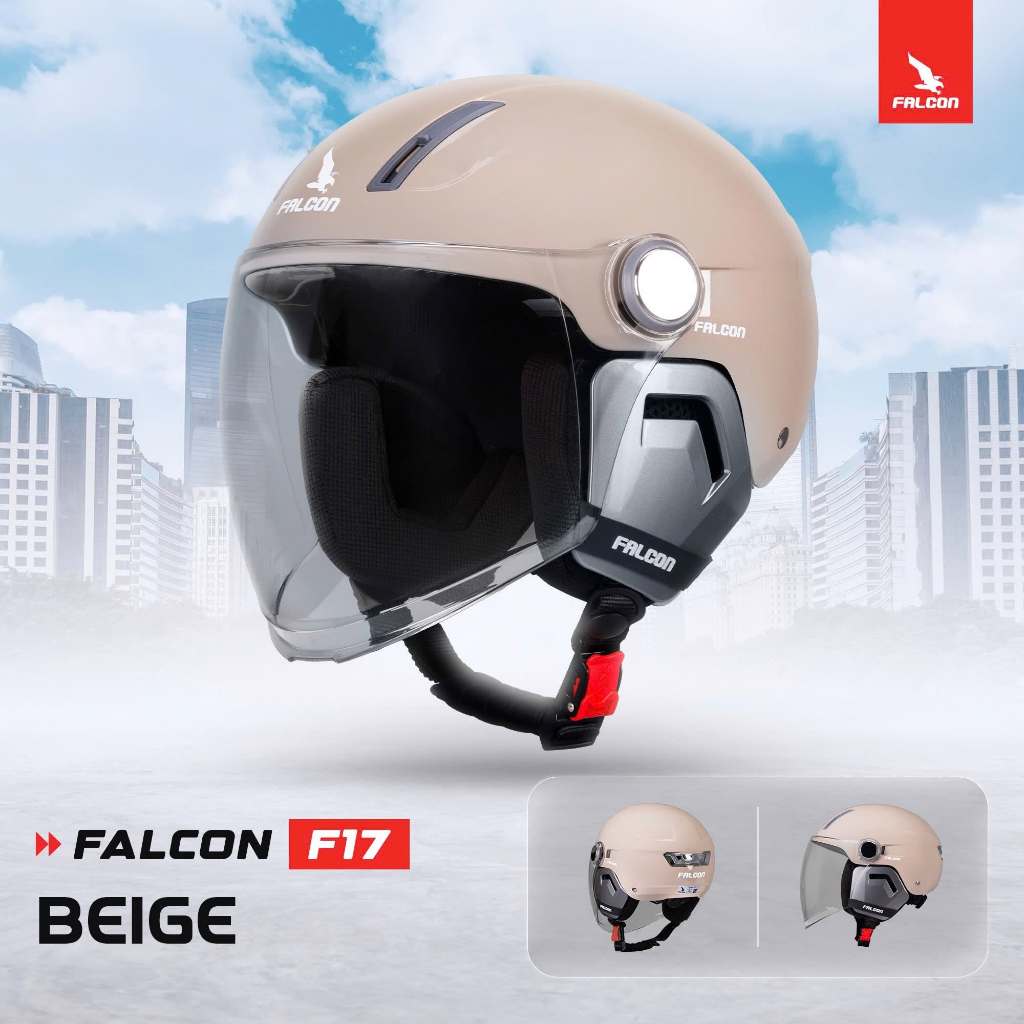 Mũ Bảo Hiểm Falcon F17  Kính – Nhẹ, Thoáng Khí, Phong Cách