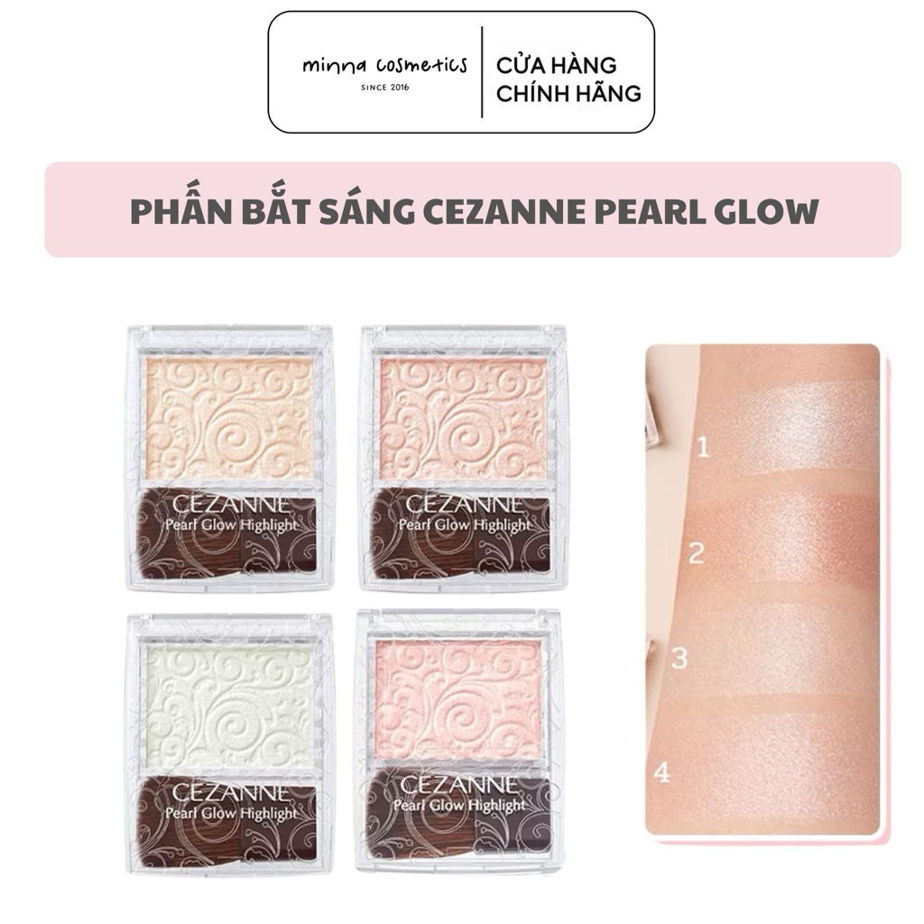 [Cezanne] Phấn bắt sáng Cezanne Pearl Glow Highlight kèm cọ 2,4g - Nội địa Nhật
