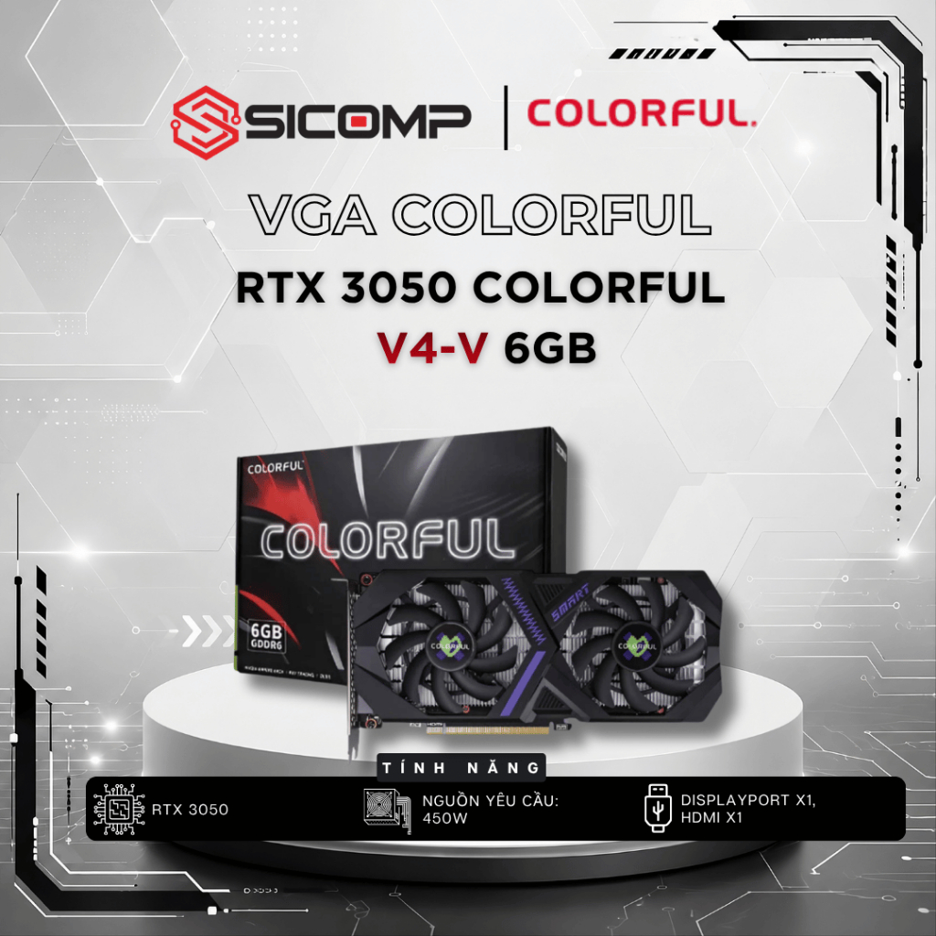 [FULL VAT] RTX 3050 Colorful V4-V | 6GB GDDR6, BH 36TH