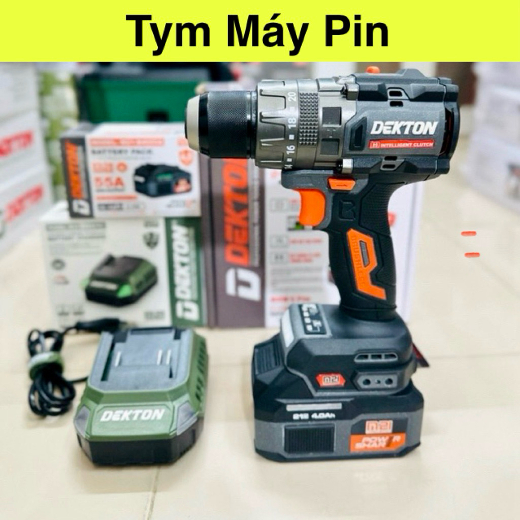 Bộ máy khoan CB3-M21-ID13100PRO hiệu DEKTON gồm M21-ID13100PRO xám + 1 Pin M21- B4055A + 1 Sạc M21-S