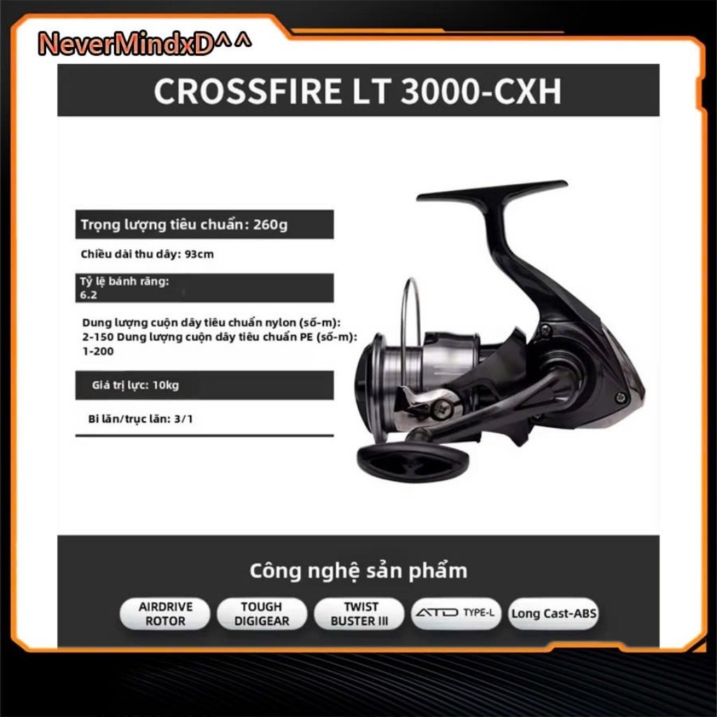 Máy câu đứng DAIWA CROSSFIRE LT 2026 3000-CXH