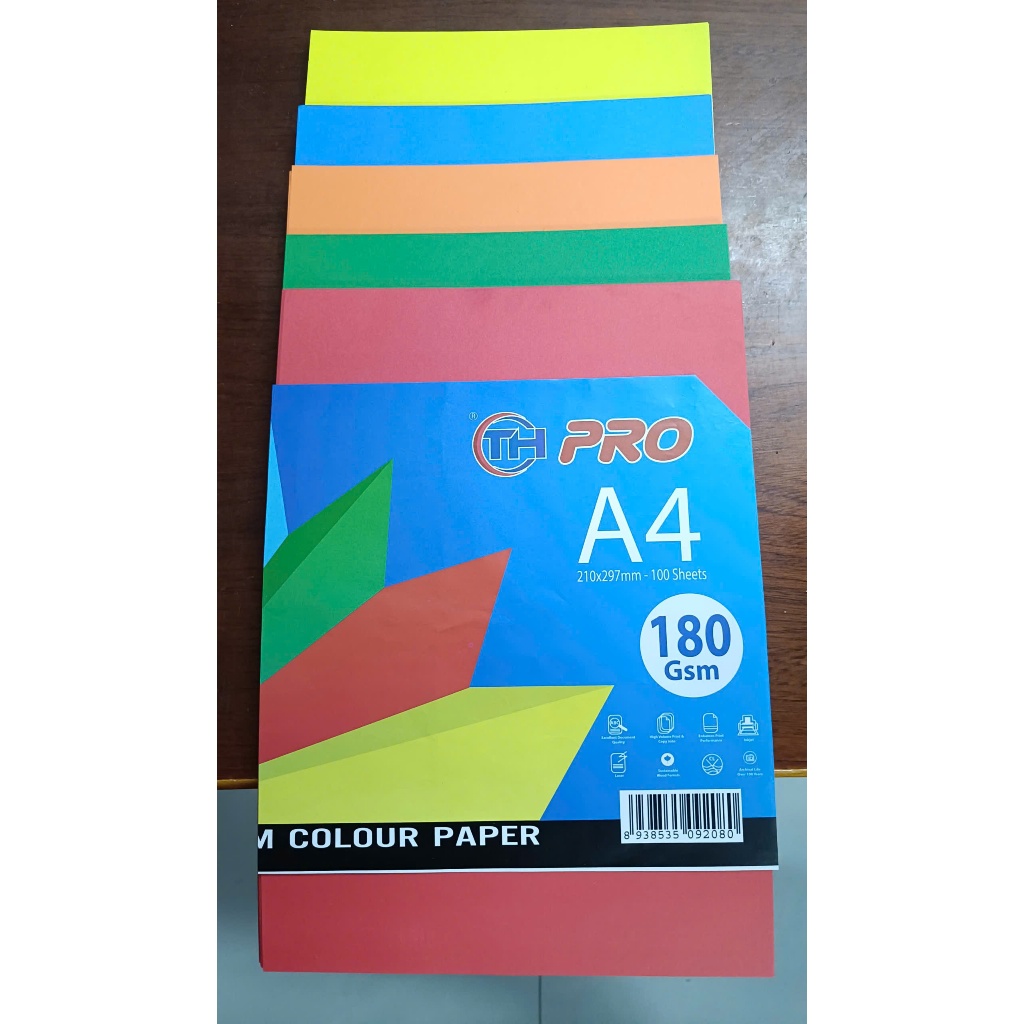 Bìa dạ quang A4-180gsm ( xấp 100 tờ )