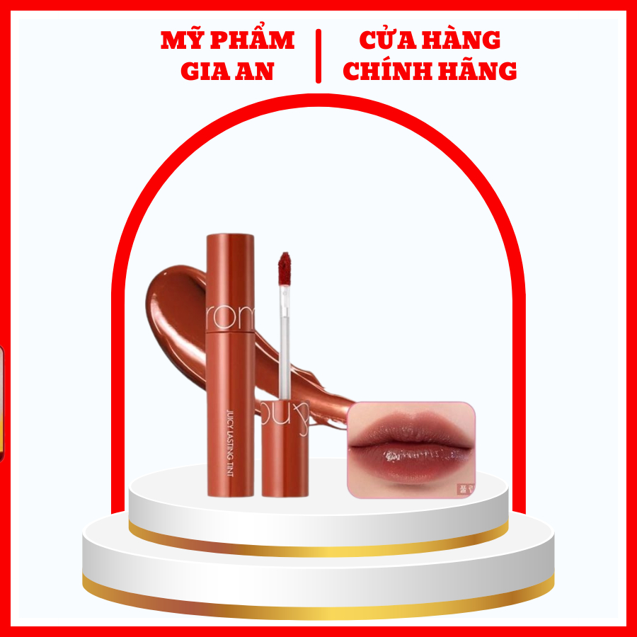 Son Tint Bóng Romand The Juicy Lasting Tint Full Màu 13 Eat Dotori: Màu đỏ nâu gạch ấm áp