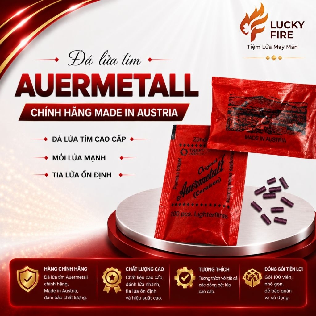 10 viên đá lửa nhập khẩu Austia sử dụng cho các dòng bật lửa (Flint Austria)