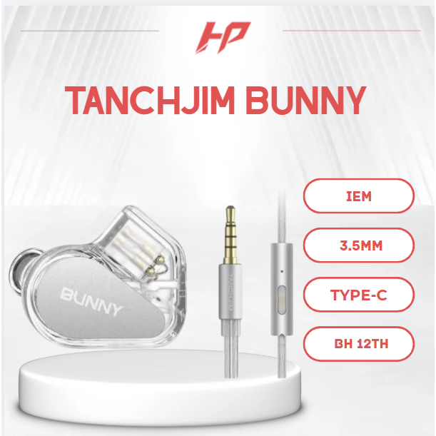 TANCHJIM Bunny –Tai Nghe In-Ear Dynamic IEM + DSP Type-C/3.5mm: PET-Ti, Double-Chamber, 5-Band EQ