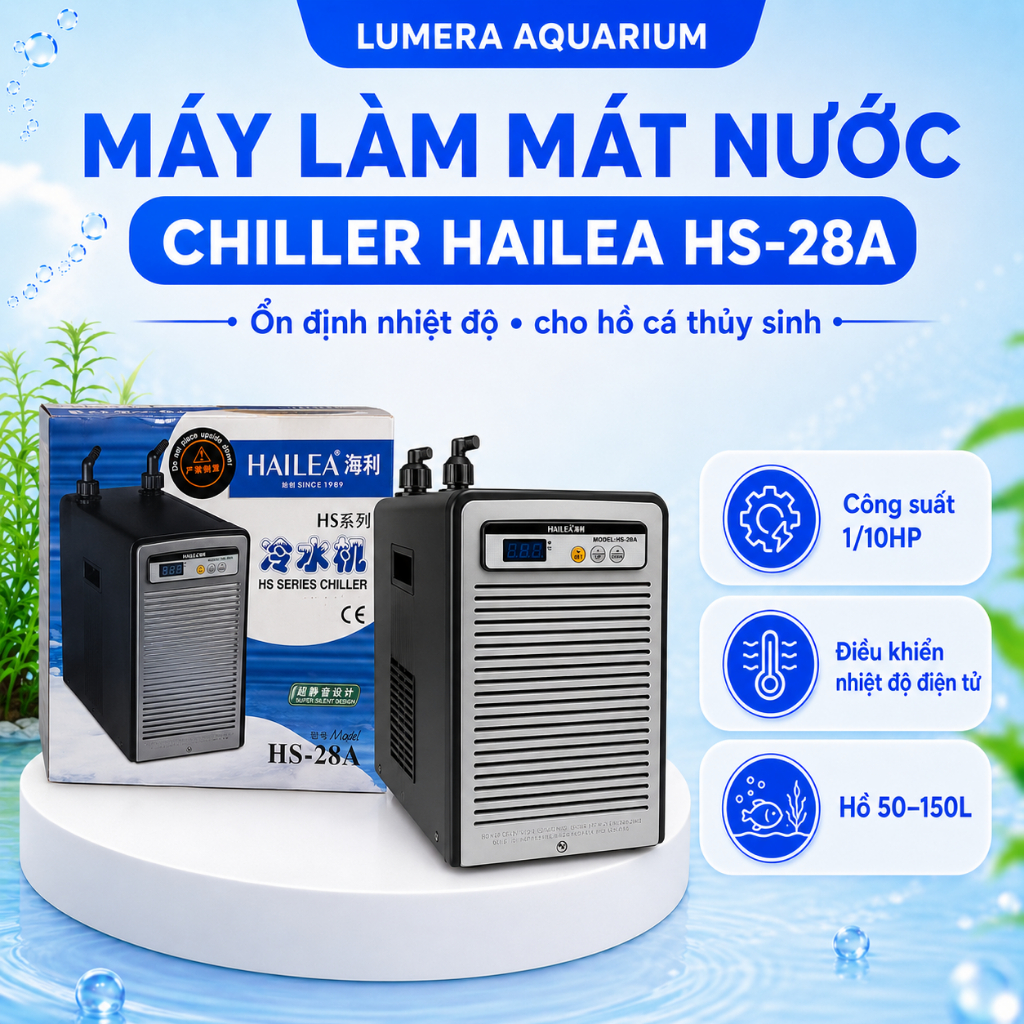 [Lumera Aquarium] Máy Làm Mát Nước Chiller Hailea HS-28A Cho Hồ Cá Thủy Sinh