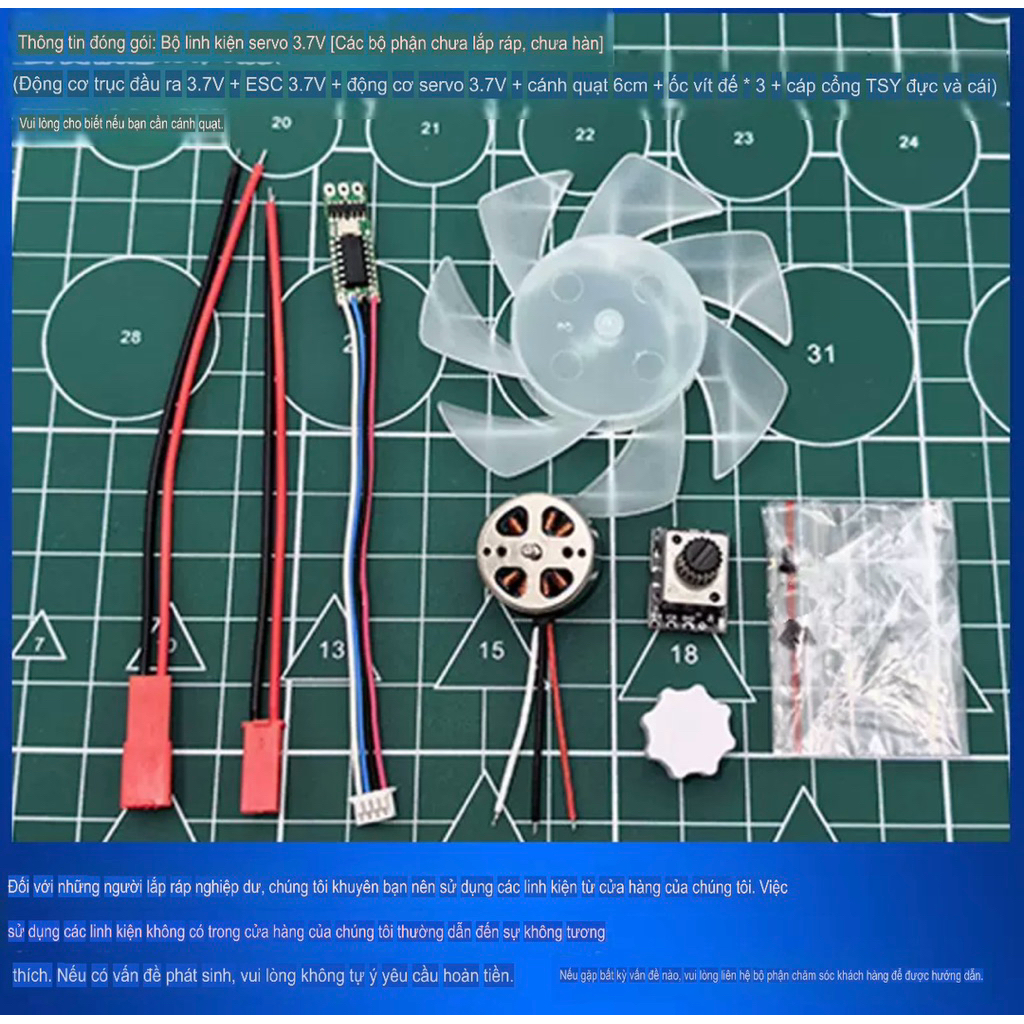 Bộ combo motor không chổi than 1503 + điều tốc+esc+cánh tự hàn