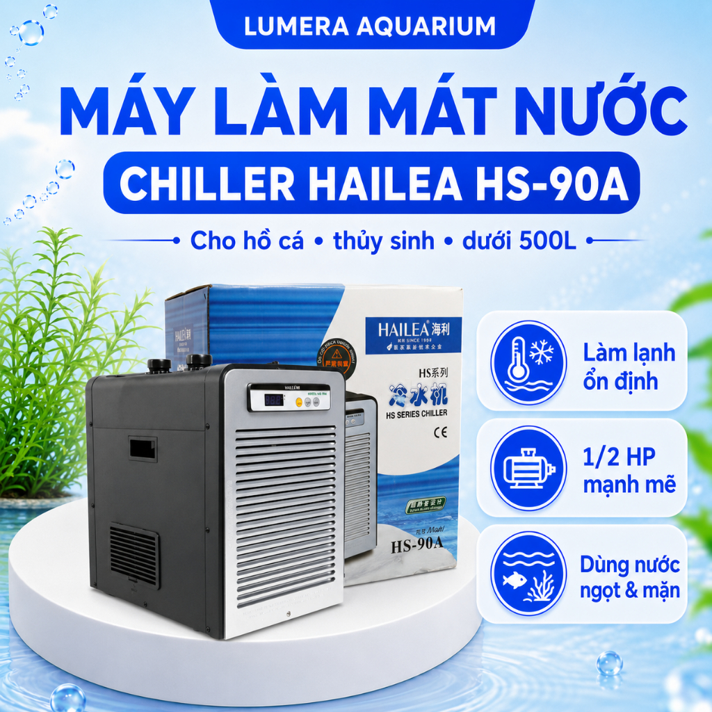 [Lumera Aquarium] Máy Làm Mát Nước Chiller Hailea HS-90A Cho Hồ Cá, Thủy Sinh